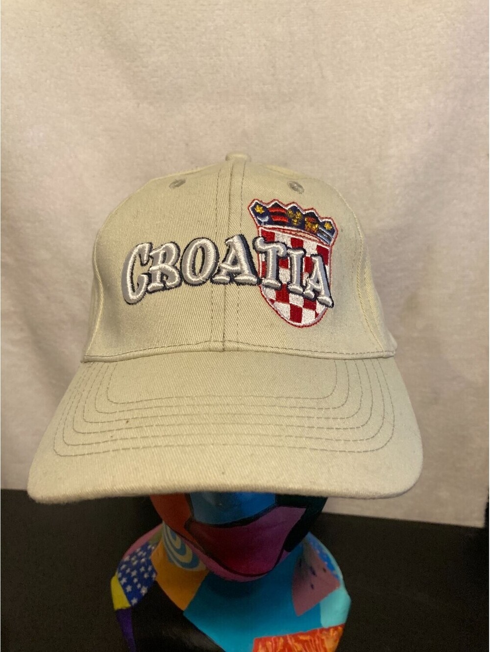 Oakley 62960-1 Croatia Crest Cotton Baseball Cap Stone Beige Embroidered origina